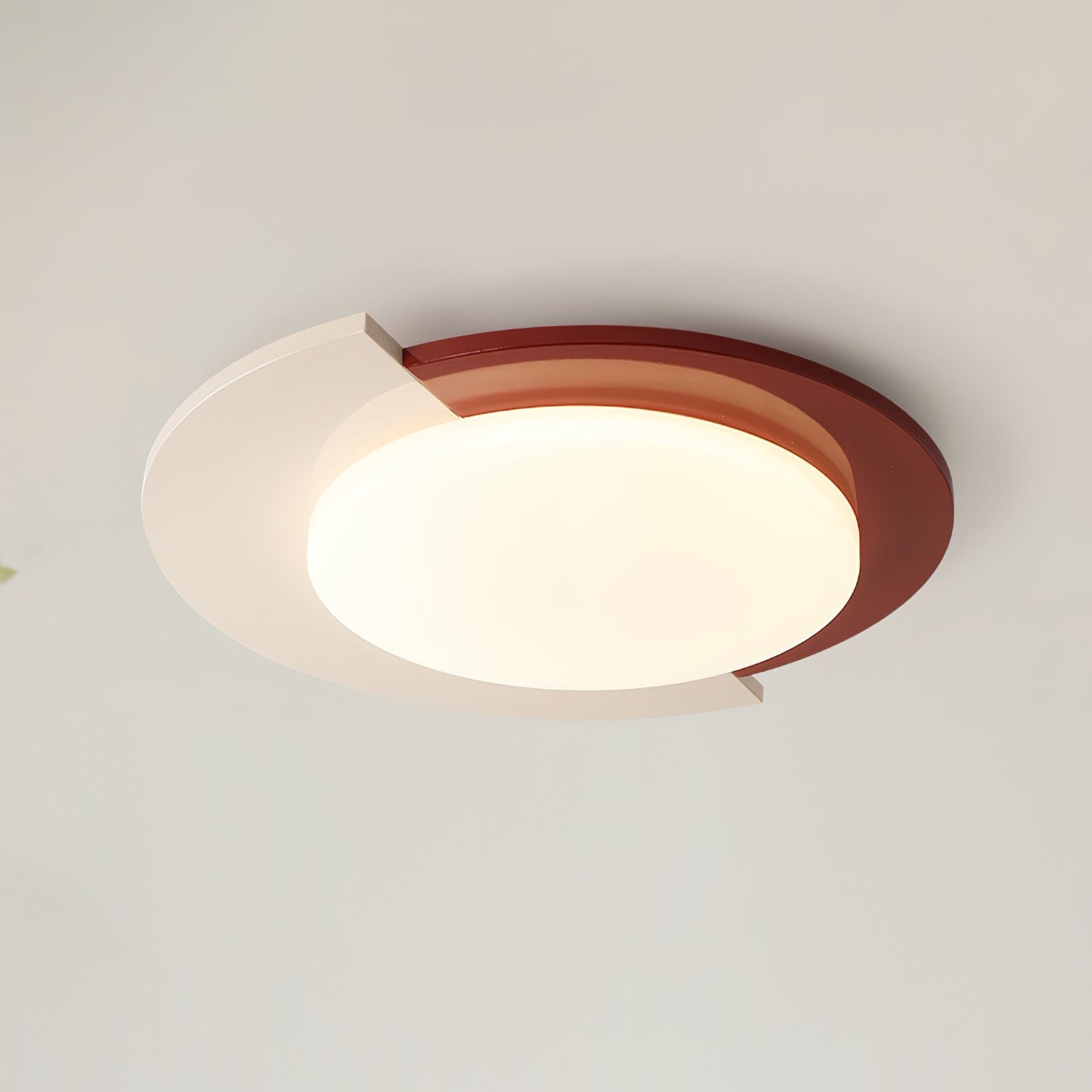 Red And White Round Ceiling Light M204