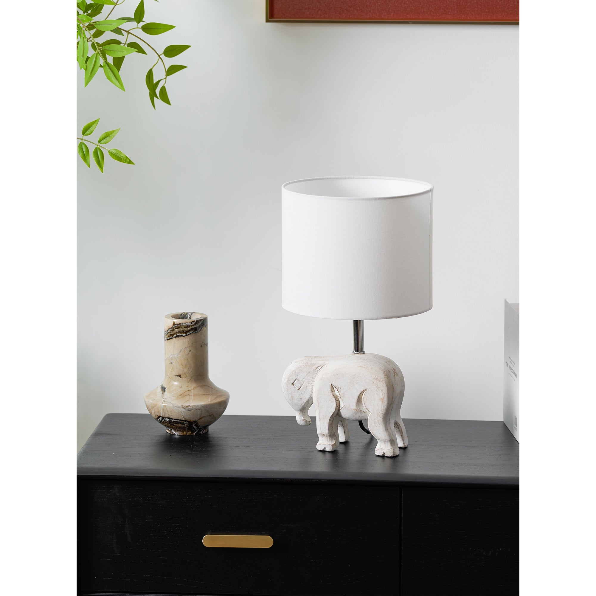 Carved Wood Animal Table Lamp D521