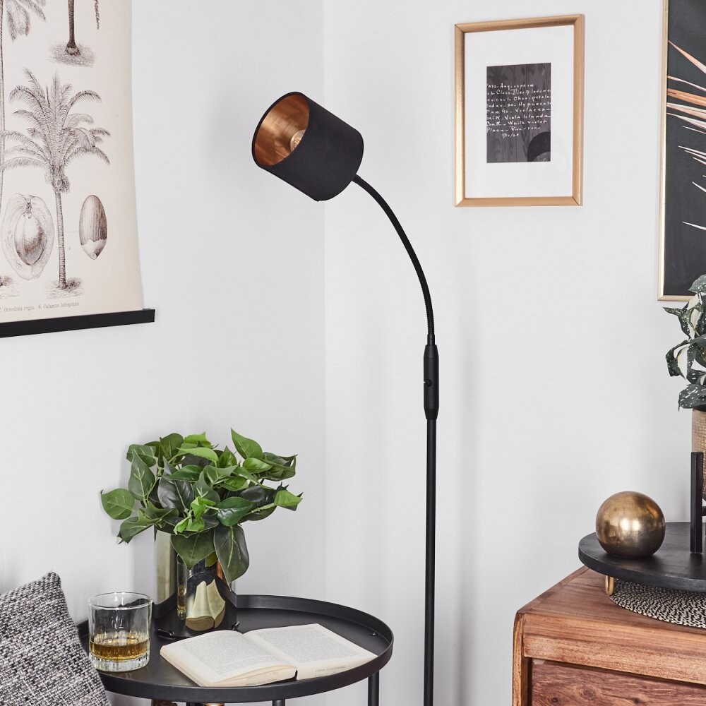 Metal Matte Black Fabric Shade Floor Lamp S67