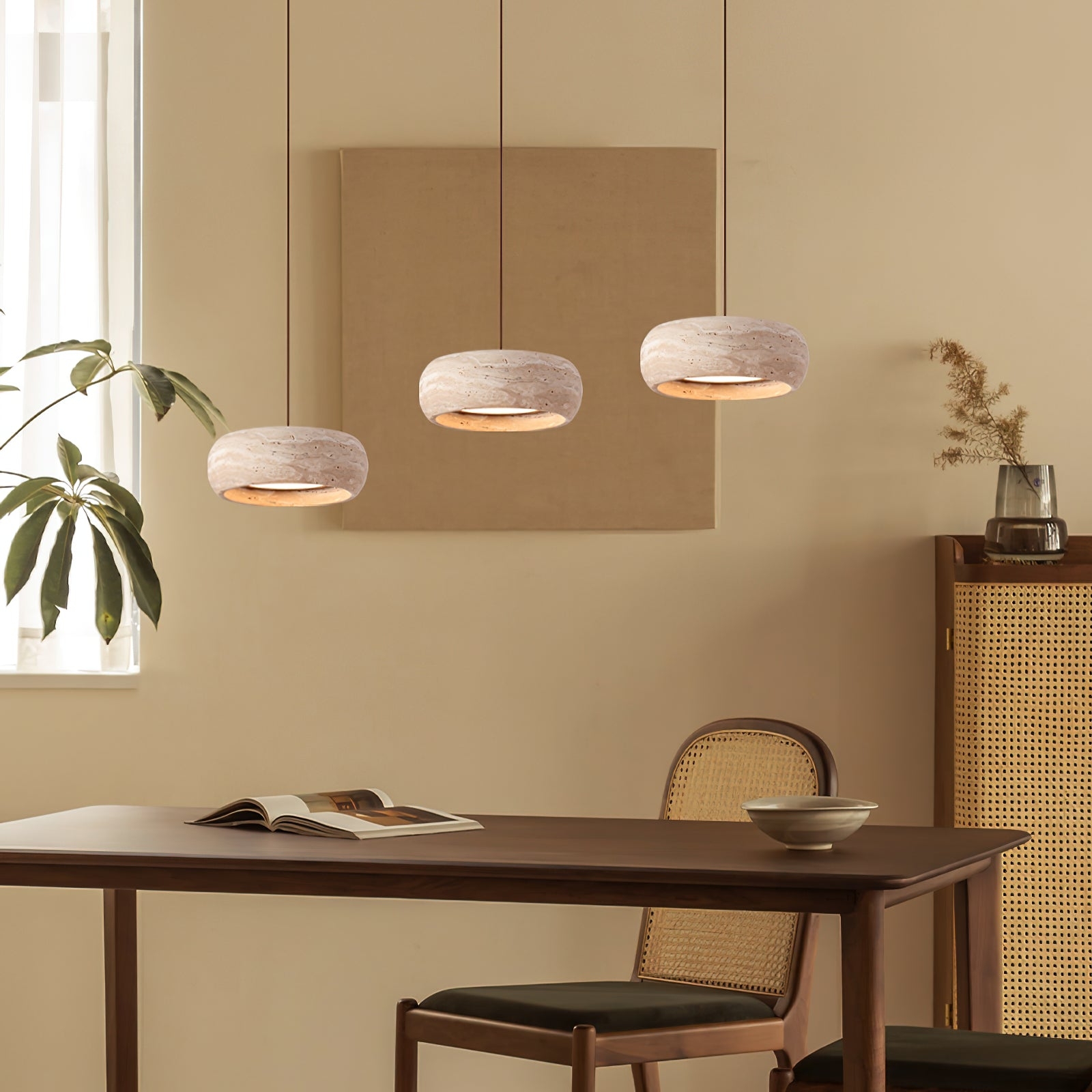 Travertine Drum Pendant Lamp D608