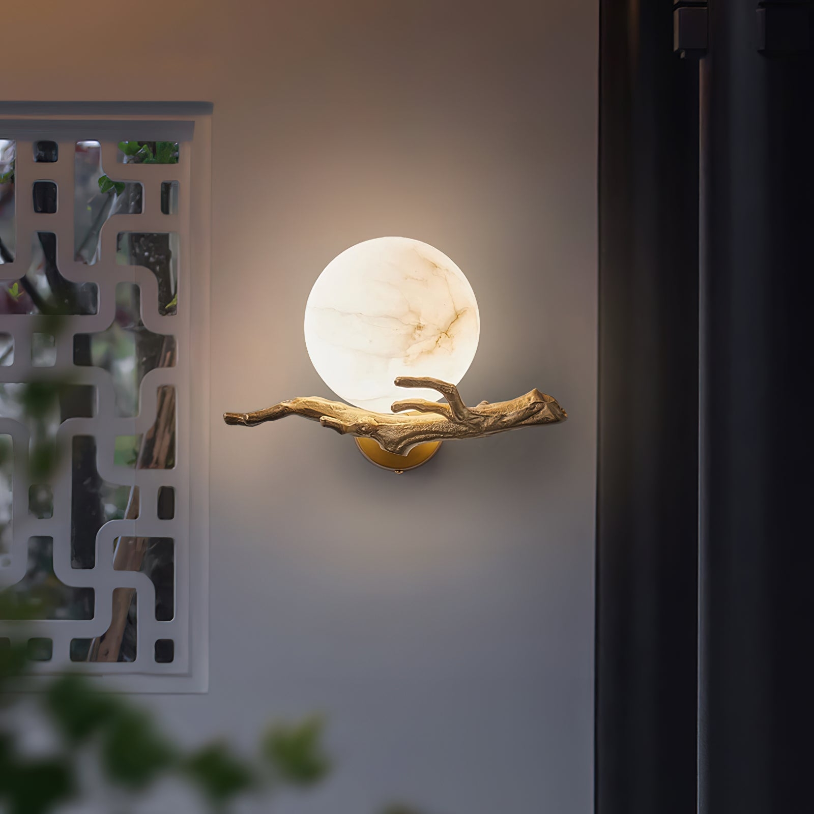 Retro Twigs Alabaster Wall Lamp D435
