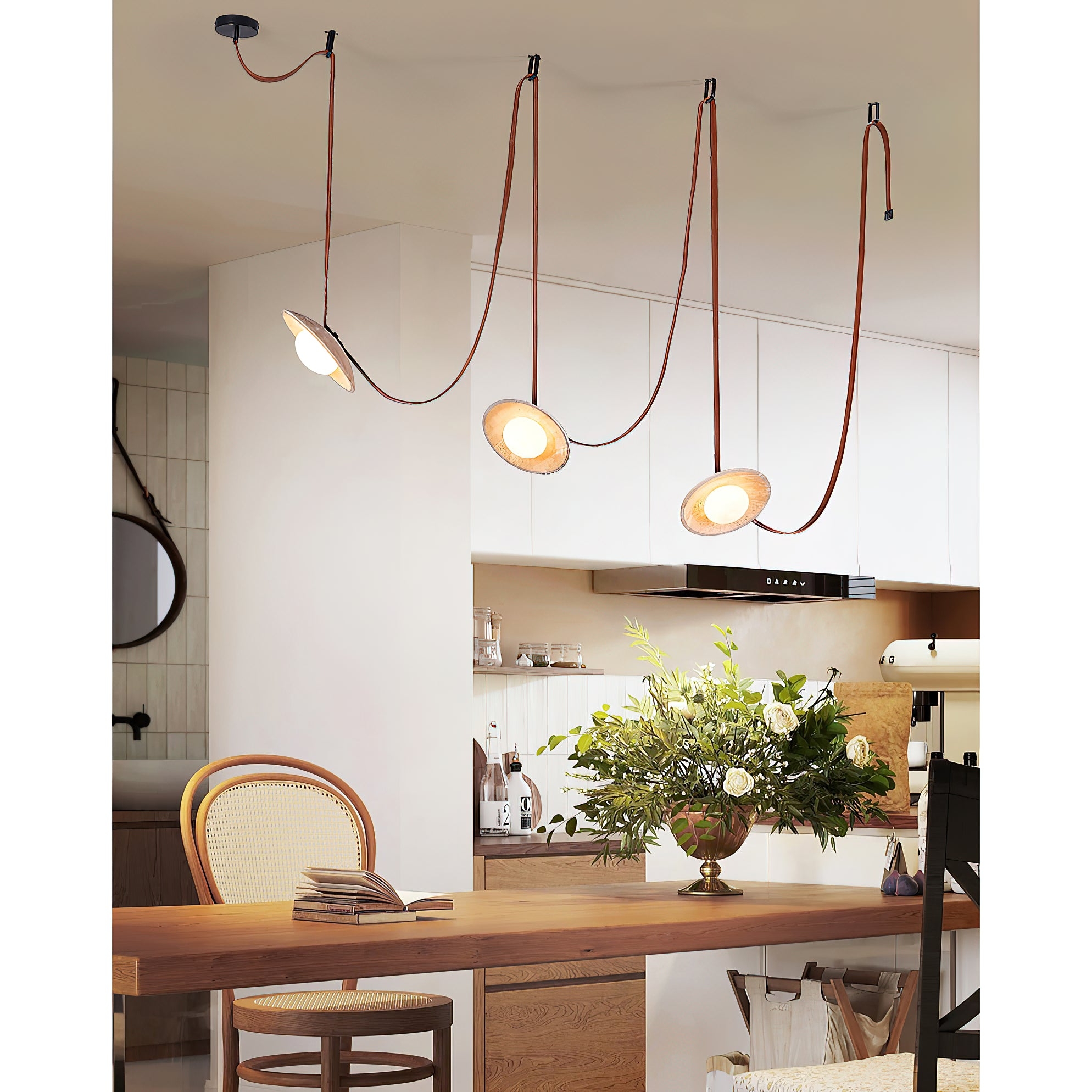 Light Rail Leather Pendant Lamp D688
