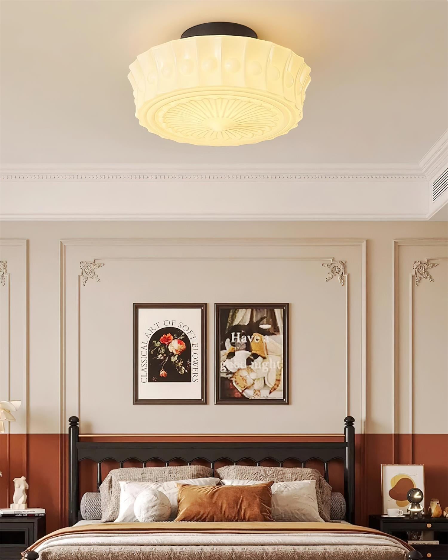 Rigidus French Vintage Glass Cream Style Ceiling Light M151