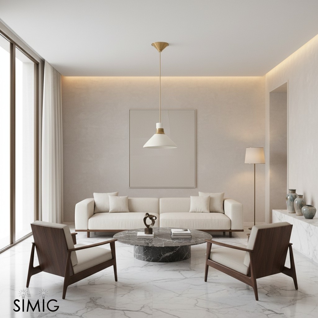 Calvor Elegant Bronze Finish Pendant Light – Adjustable Porcelain Light for Modern Homes T127