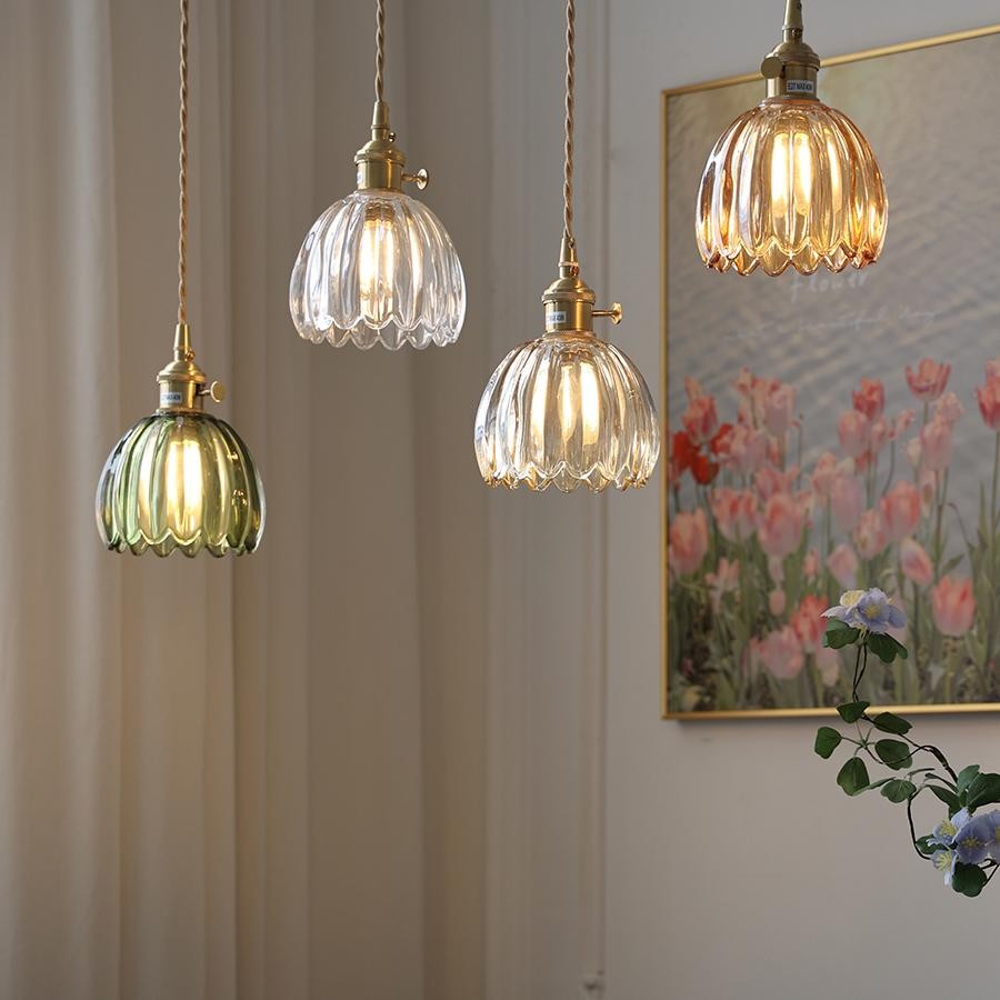 Japanese Retro Glass Flower Pendant Light S28