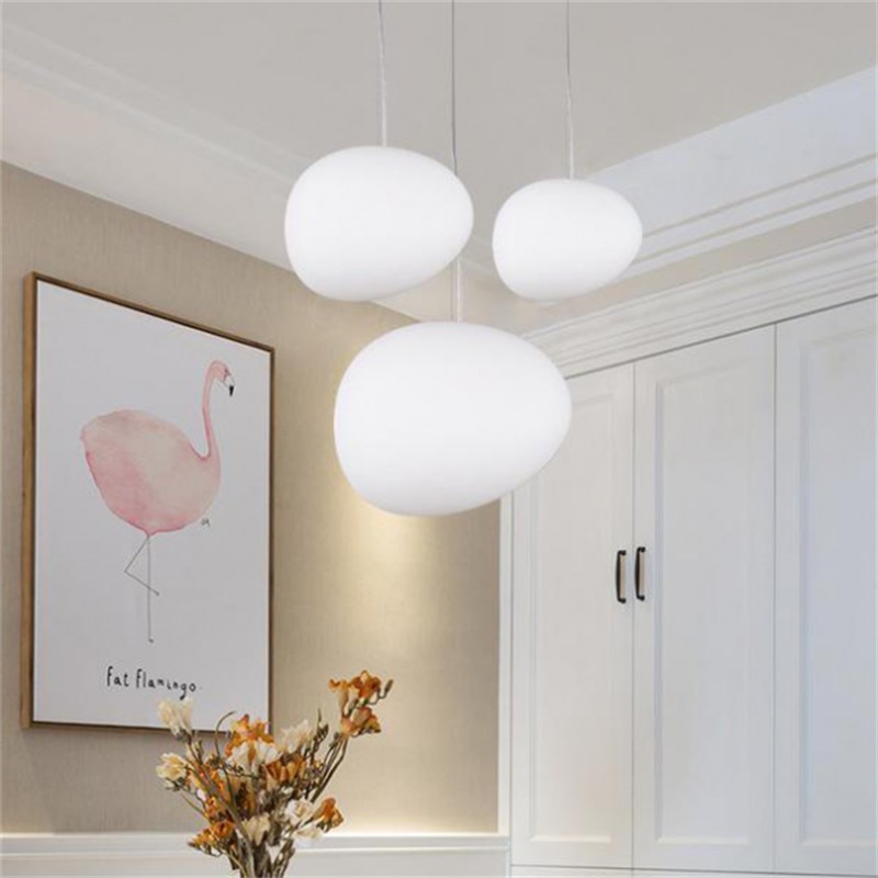 Stone Shape Opal Glass Pendant Light S05