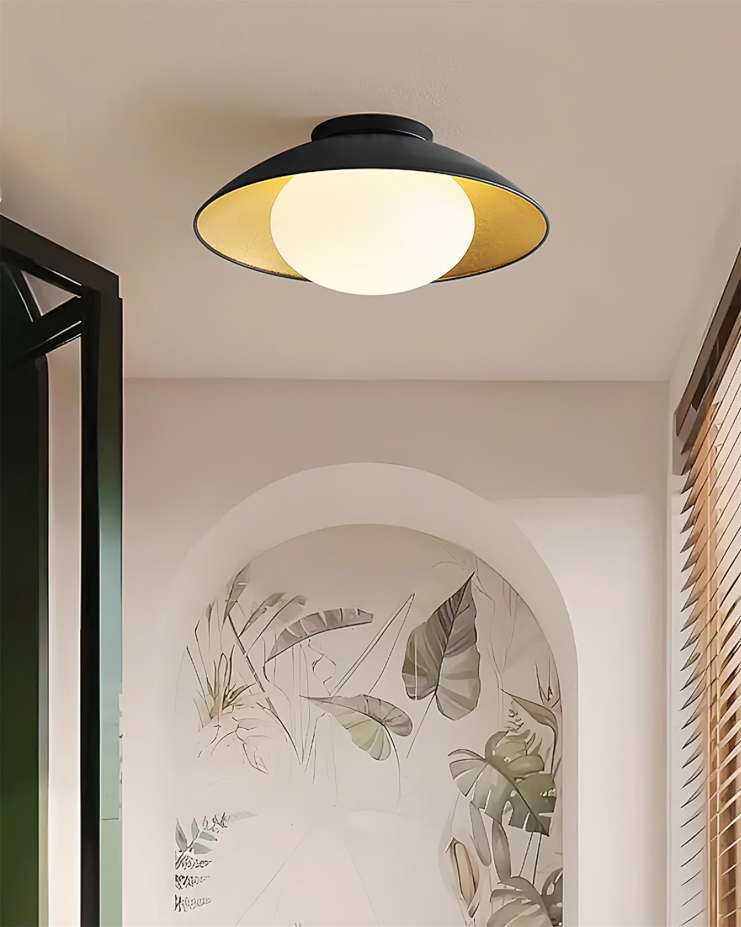French Retro Flying Saucer Bowl Ceiling Light M236