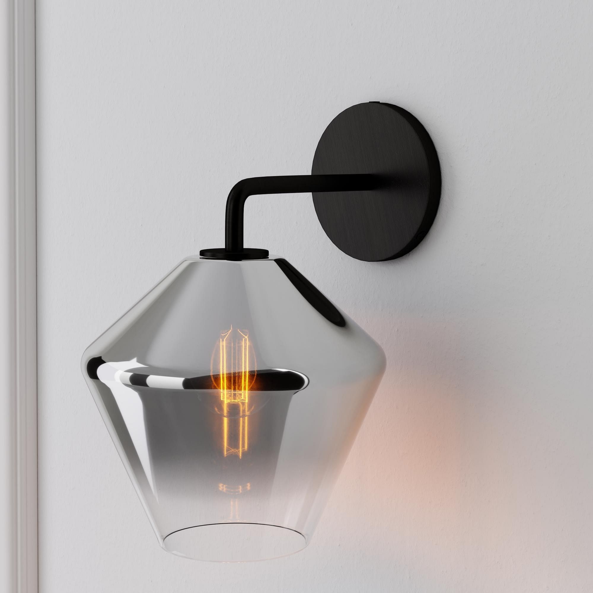 Merin Sculptural Milk Glass Geometric Wall Lamp T241