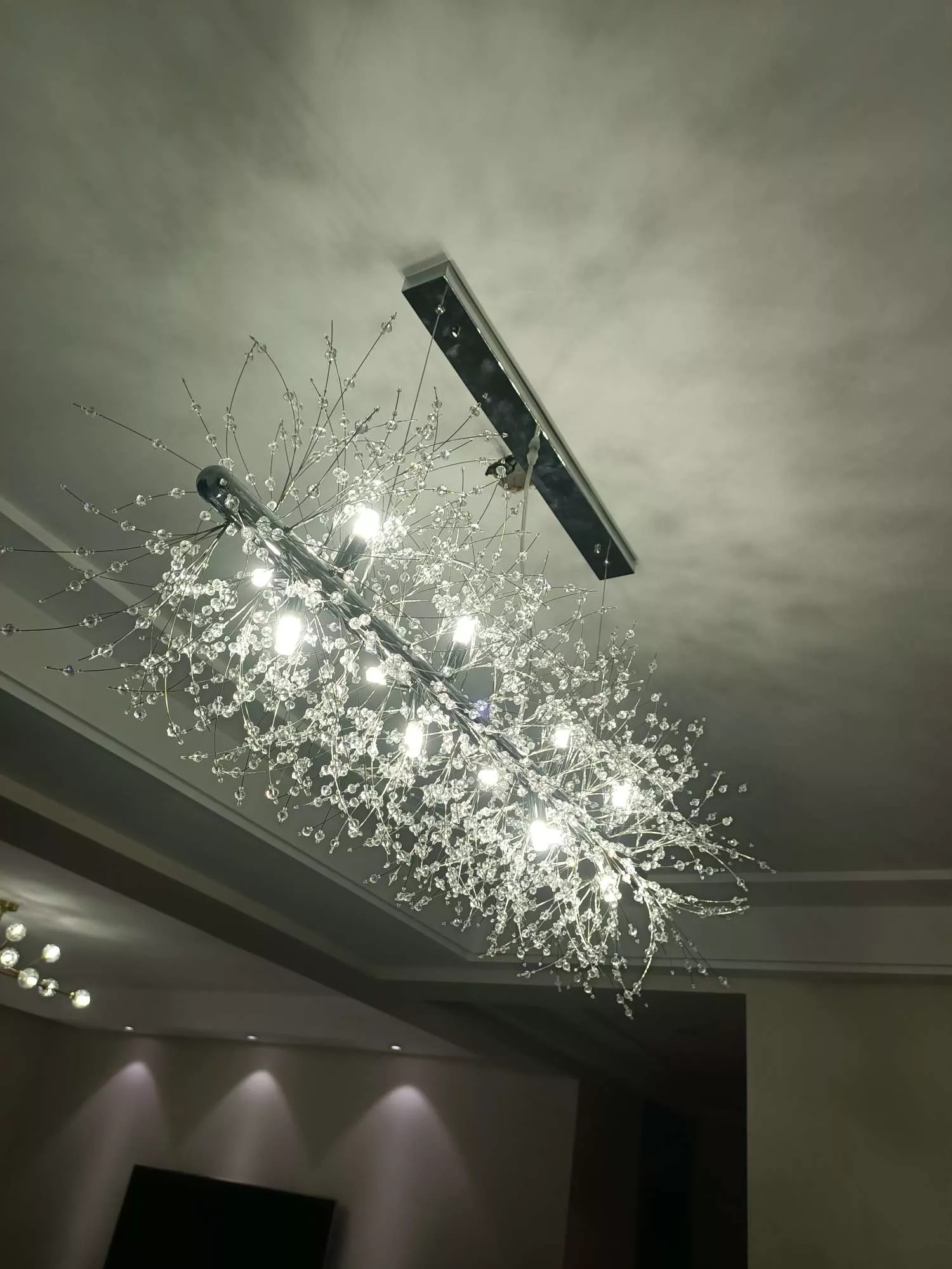 Modern Rectangular Crystal Fireworks Chandelier S15