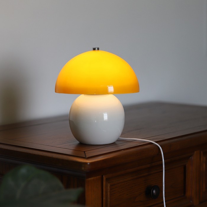 Cute Cream Mushroom Ceramic Table Lamp S178