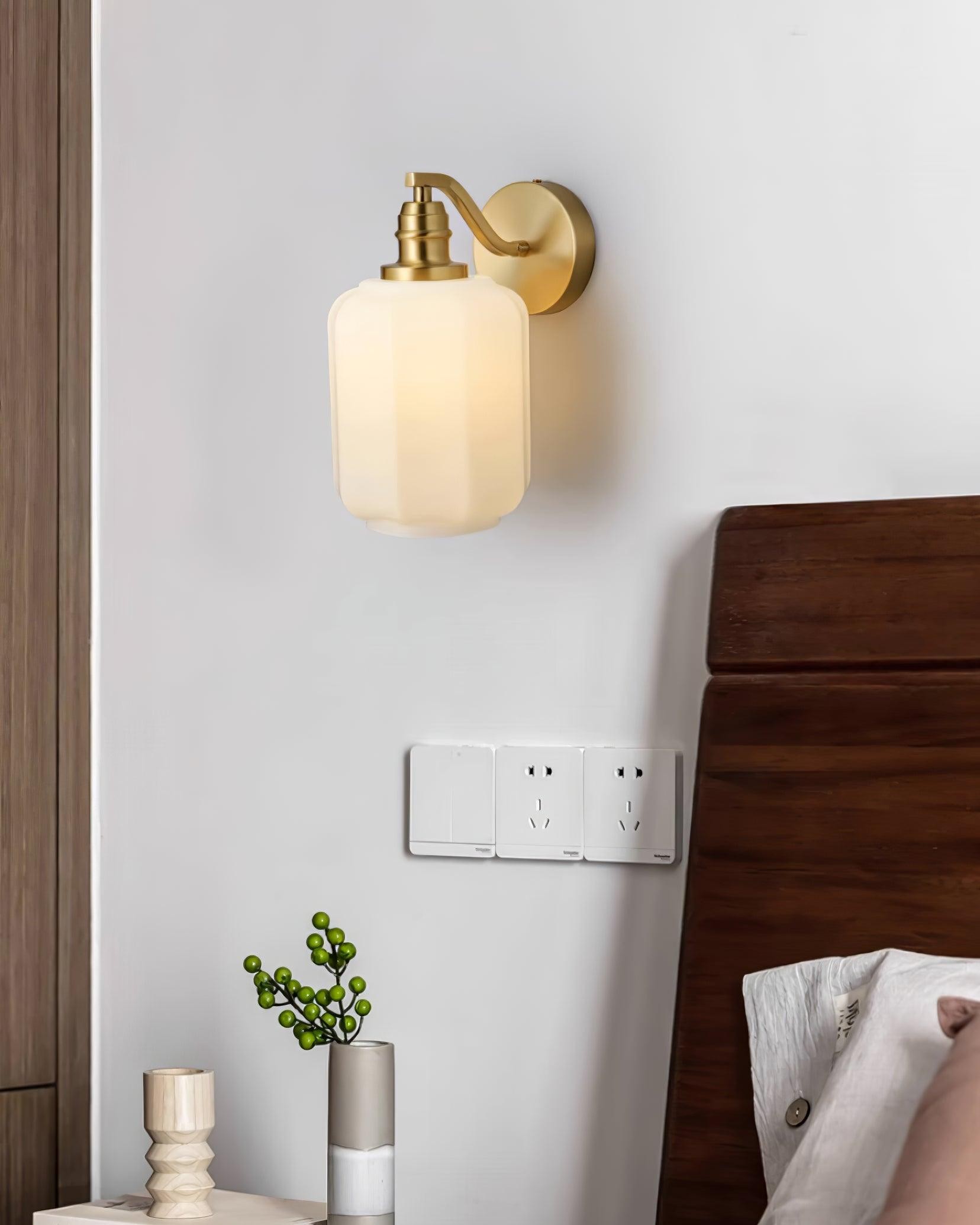Retro Brass and Glass Wall Lamp M253