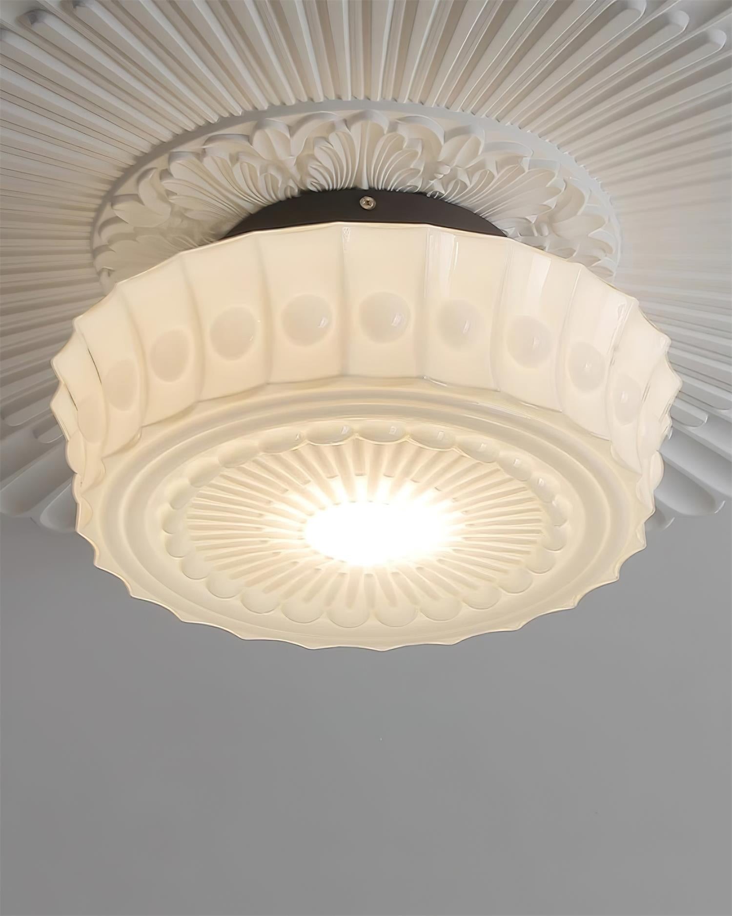 Rigidus French Vintage Glass Cream Style Ceiling Light M151