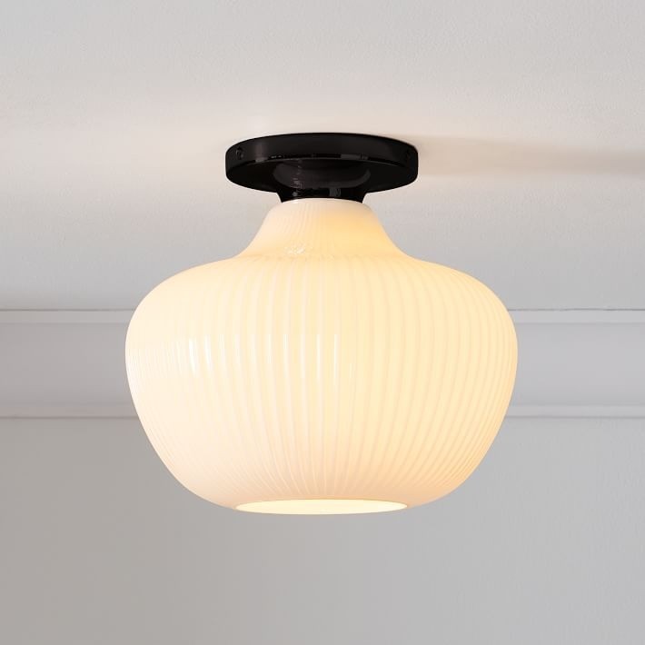 Rivrona Glass Flush Mount Ceiling Light - Modern Champagne Globe Design T107