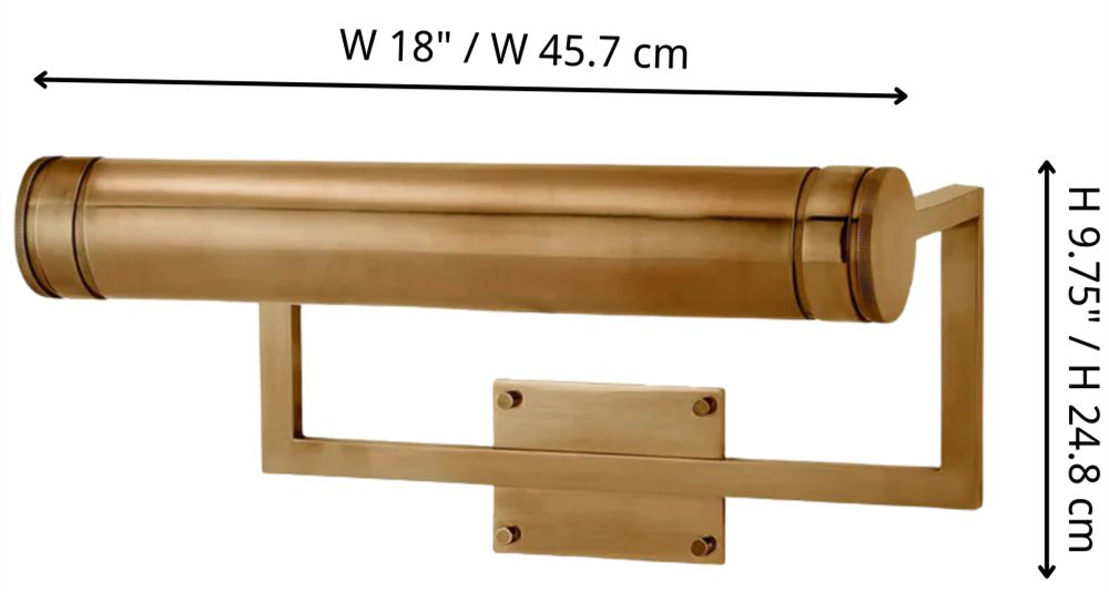 Schemat wymiarowy lampy obrazowej Aurix 18 cali