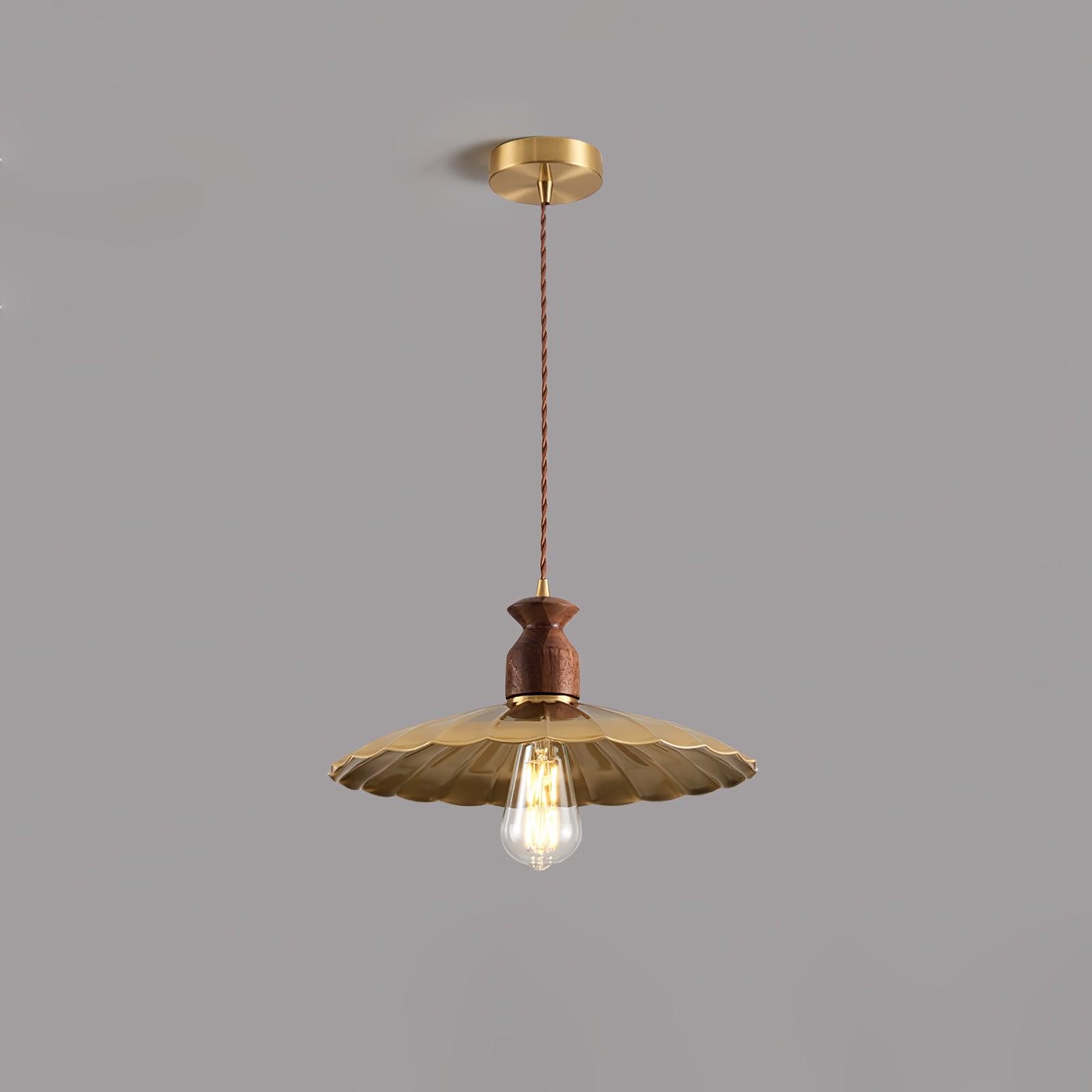 Round Brass Metal Badge Gold Pendant Lamp M84