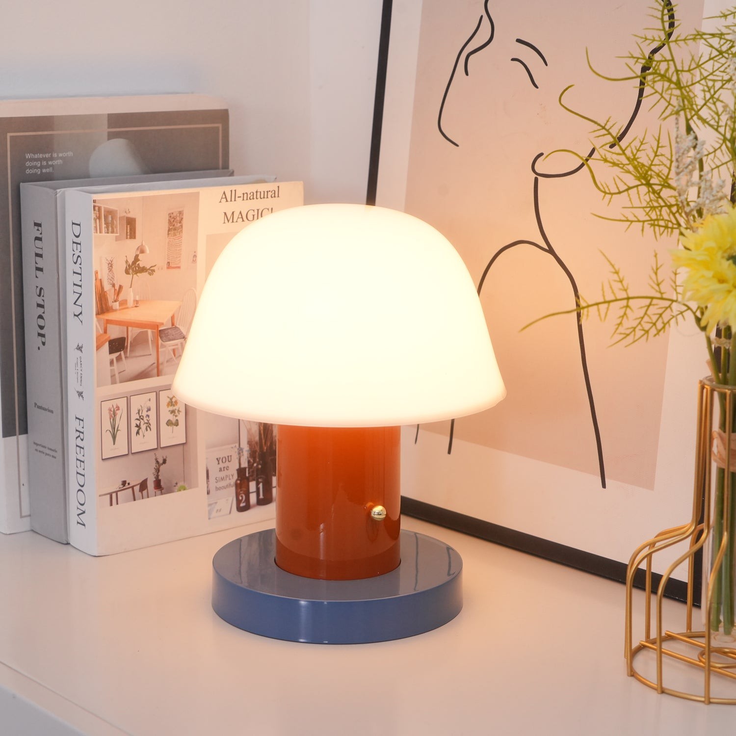 Minimalist Mushroom Cordless Table Lamp M44