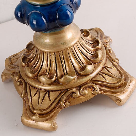 Palace Decoration Design Dark Blue Fabric Table Lamp M14