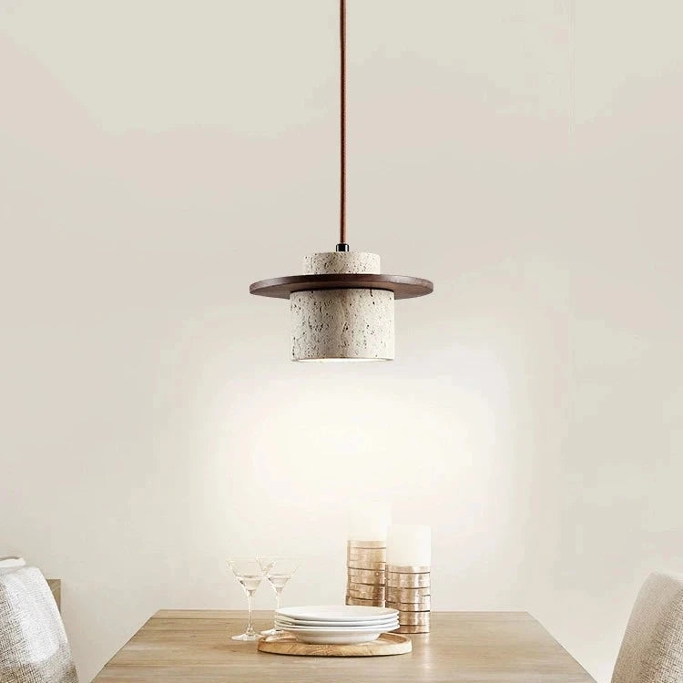 Japanese Style Vintage Travertine Pendant Light D915