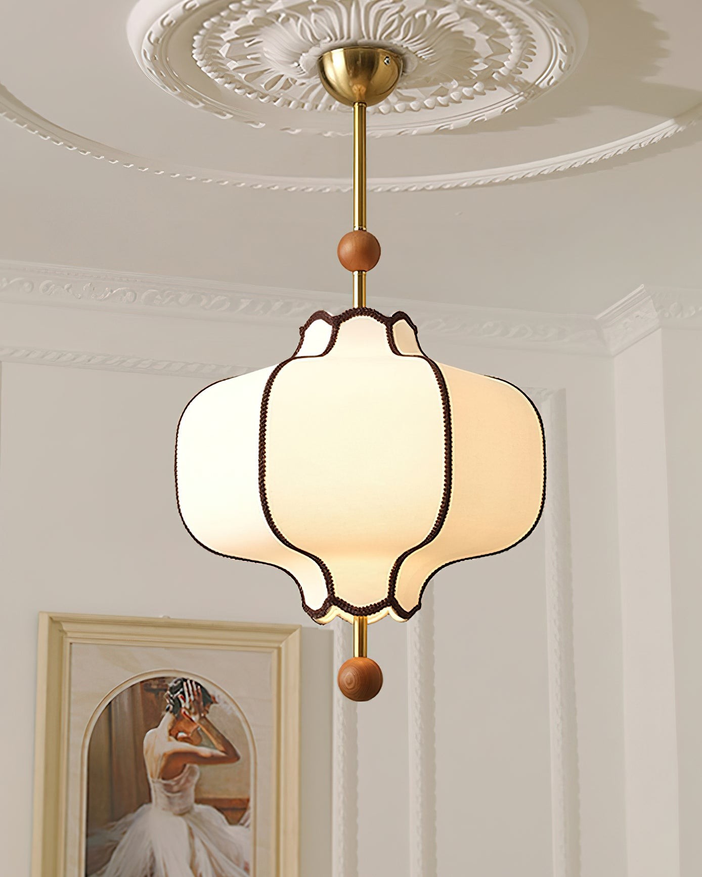 Vintage Textured Fabric Pendant Light M371