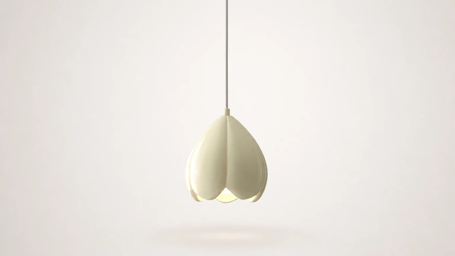 Lampa wisząca Pod z żywicy w kolorze kremowym M475 w ciepłym pomieszczeniu