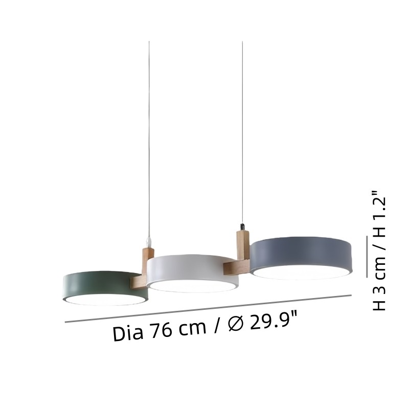 Nordic Modern Simple Macaron 3 Head Pendant Lamp M130
