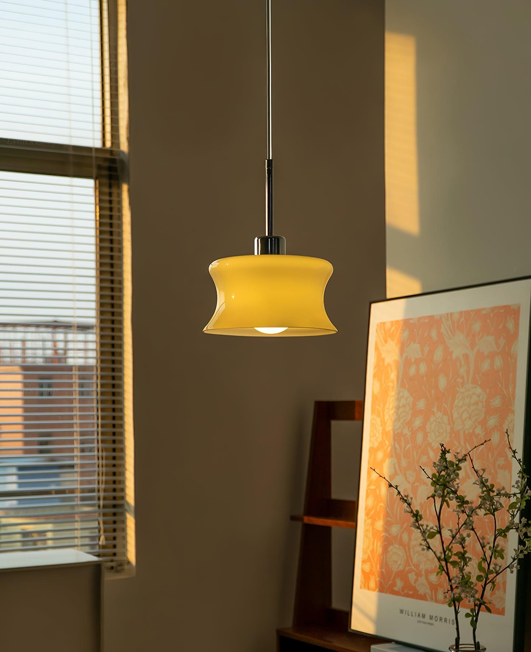 French Vintage Glass Window Pendant Lamp M496