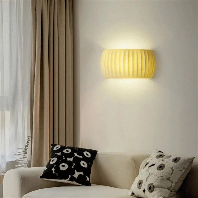 Modern Cream Style Resin Fluted Wall Lamp S150