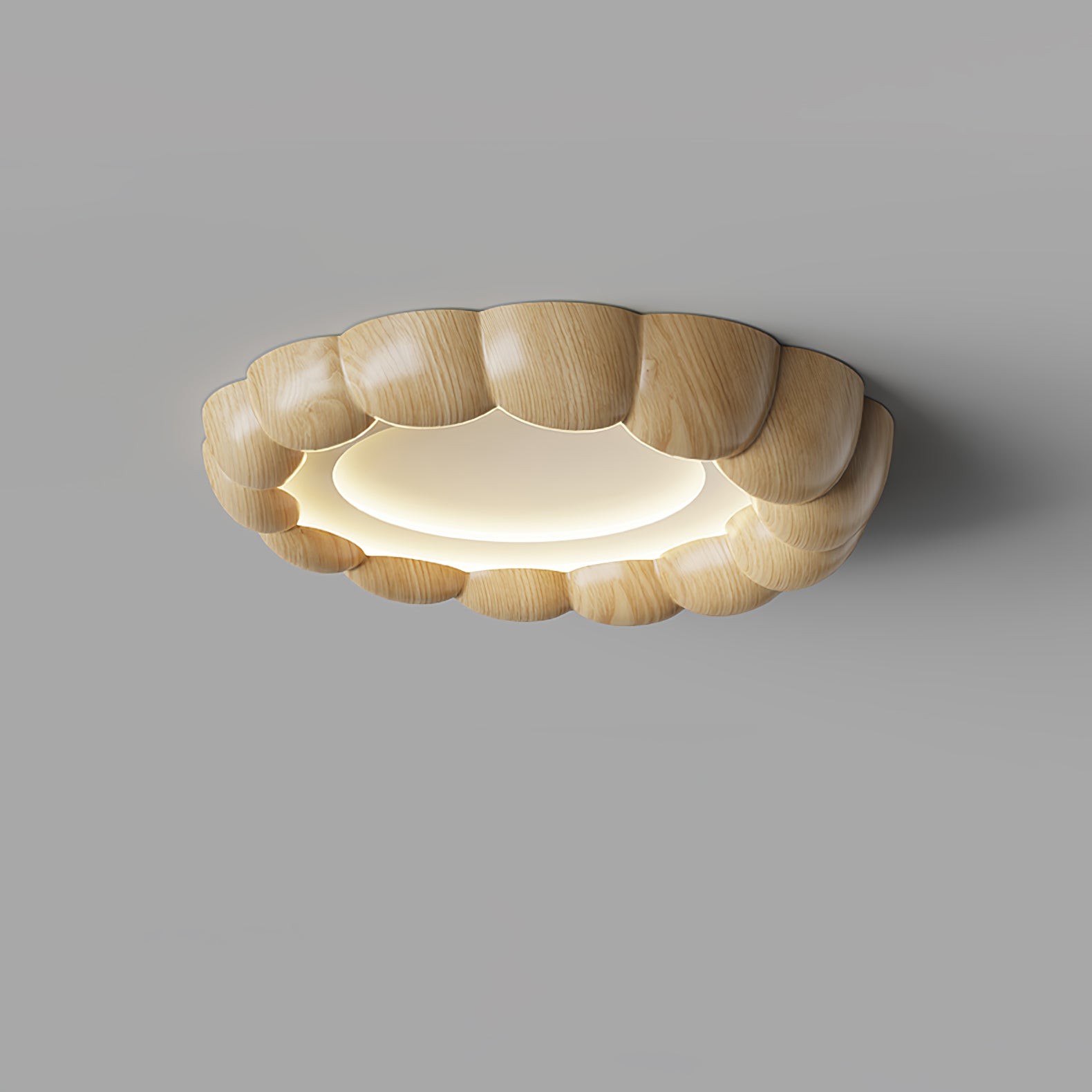 Faux Wood Ripple Ceiling Lamp M559