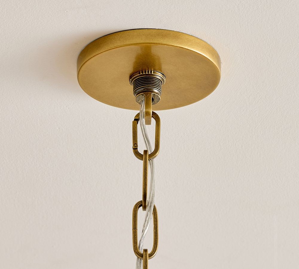 Dumora Iron Linen Drum Pendant - Vintage Brass Hanging Ceiling Light T123