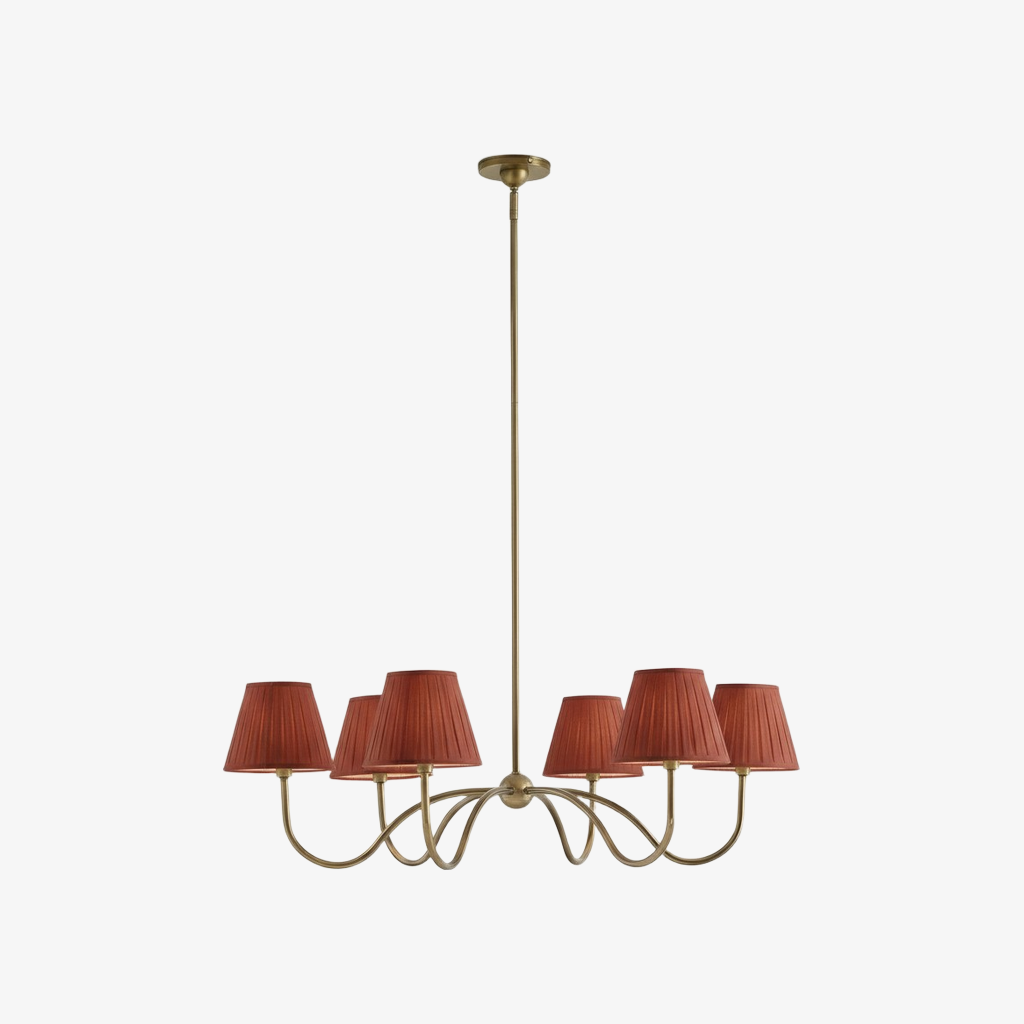 Luvora Modern Multi-Head Pleated Shade Chandelier - Stylish Fabric Ceiling Fixture T035