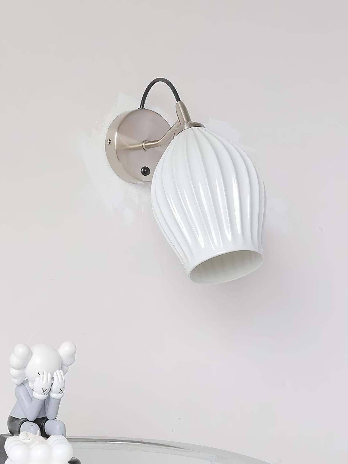 Cream Style Ceramic Ribbed Wall lamp M79