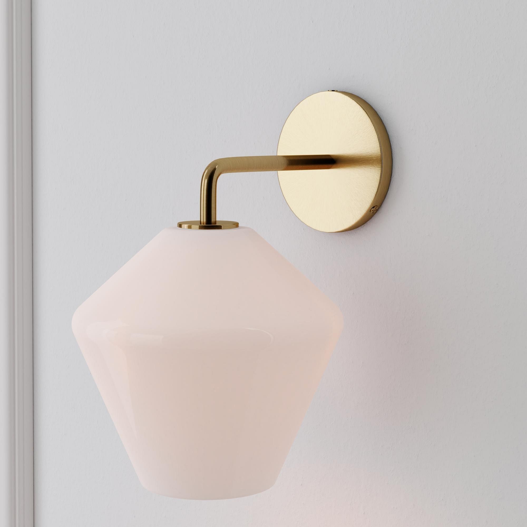 Merin Sculptural Milk Glass Geometric Wall Lamp T241