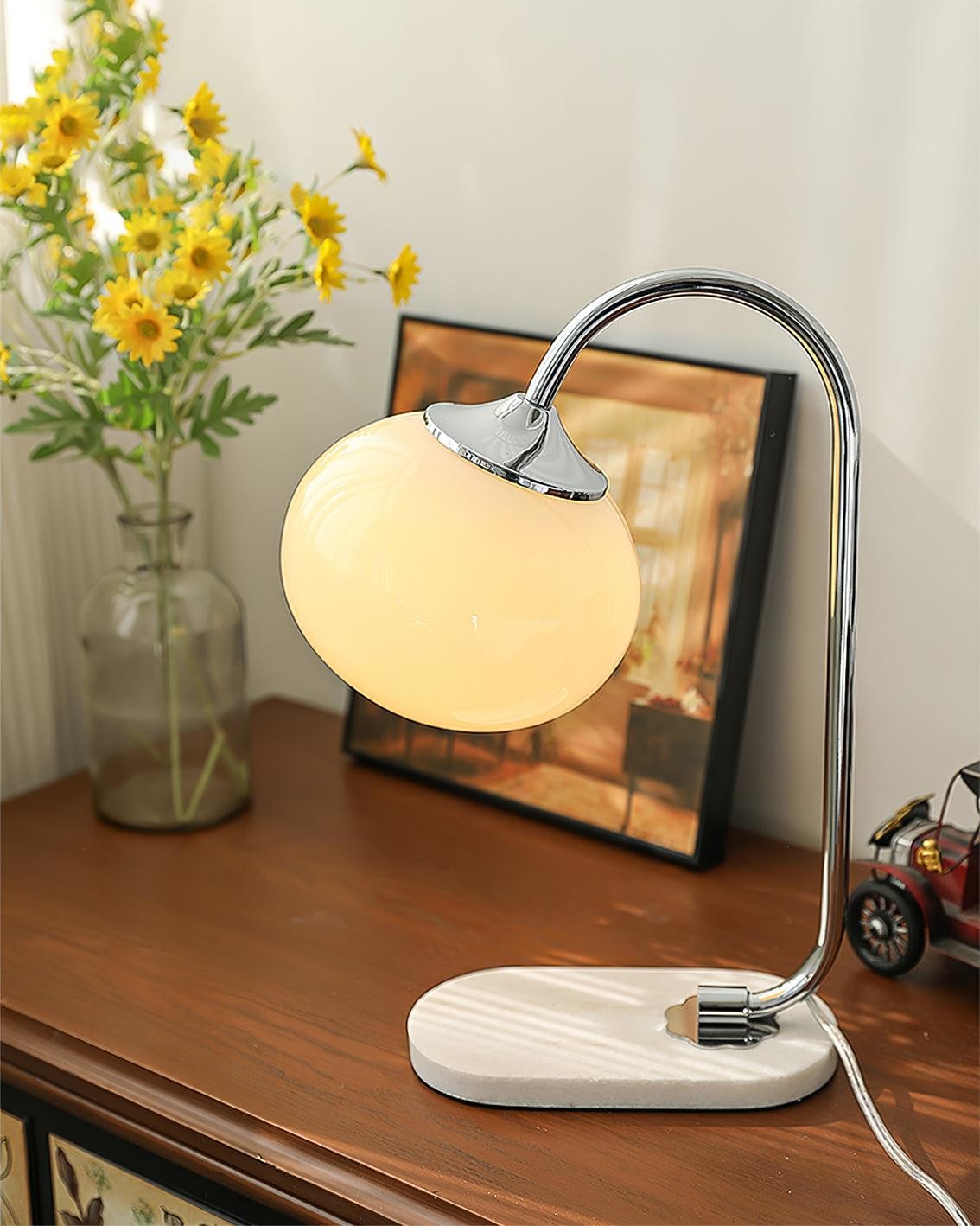 Scandinavian Cream Ball Table Lamp For Living Room M454