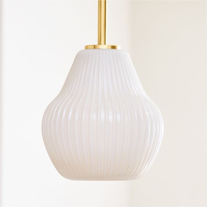 Rivrona Ribbed Pendant – Modern Ribbed Glass Light with Metal Finish T245