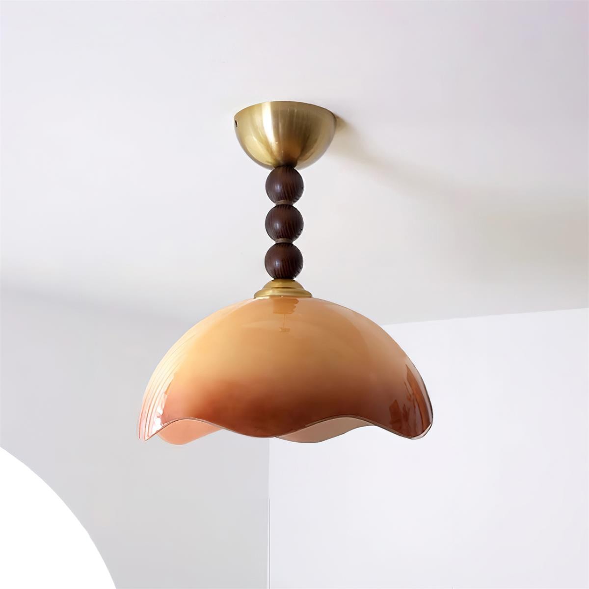 Vintage Cream Eggshell Wave Ceiling Light M183