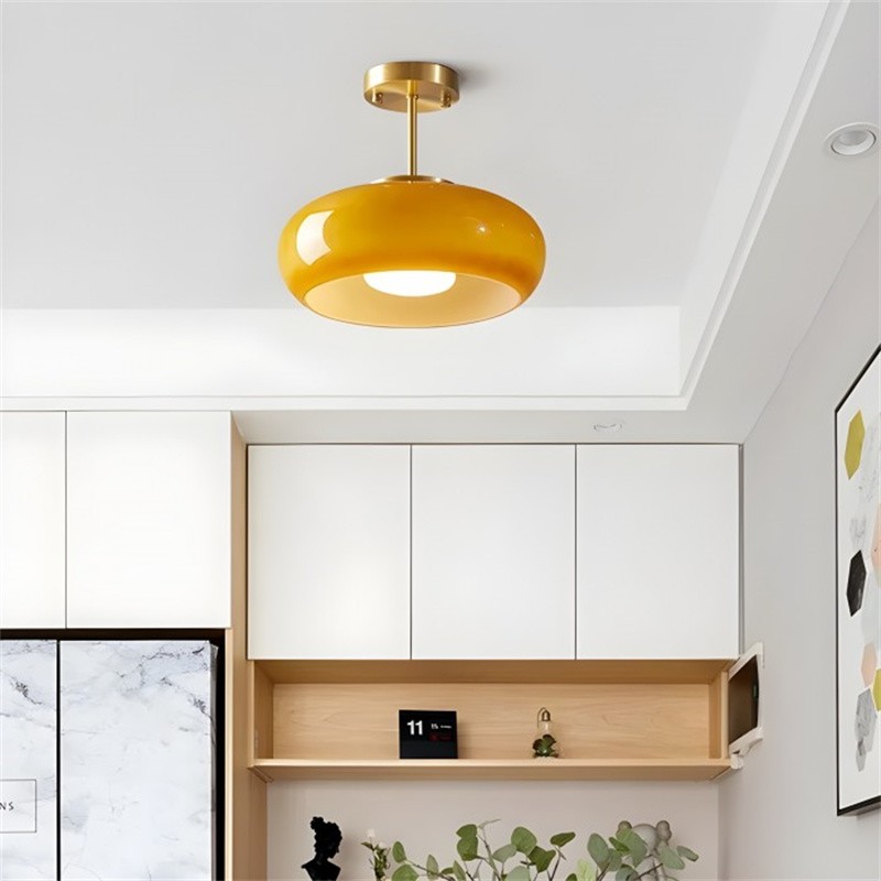 Art Deco Bauhaus Glass Disc Ceiling Light S152