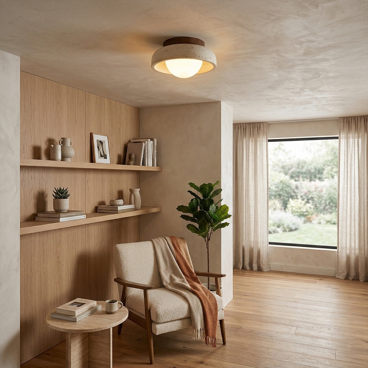 Piedra Travertine Ceiling Lamp D682
