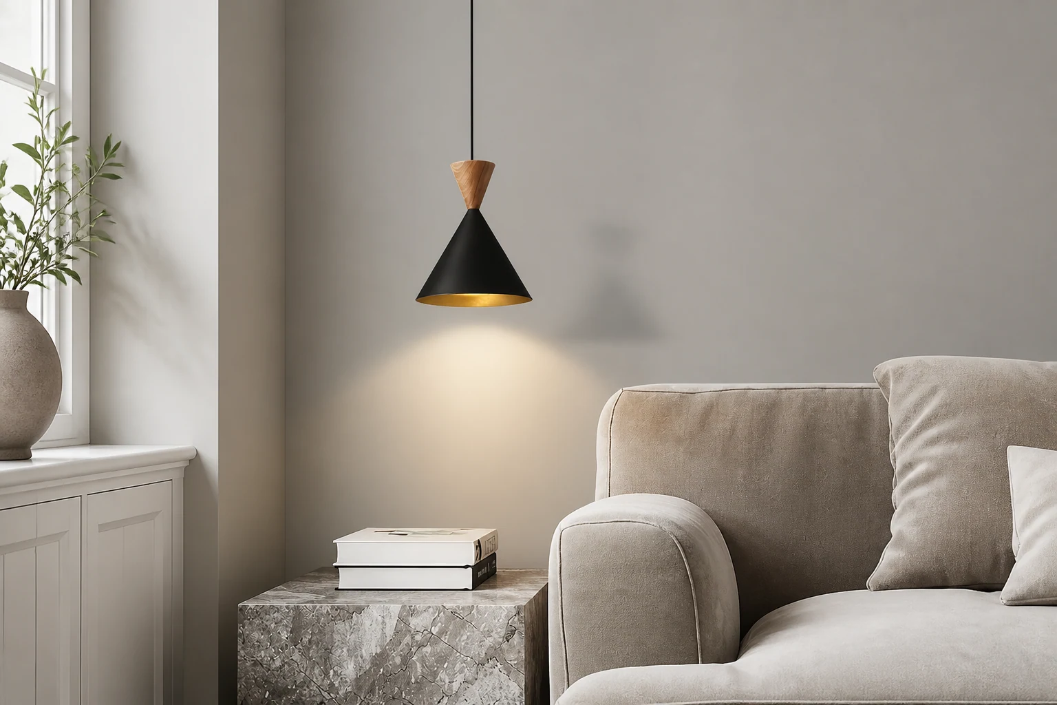 Lampa wisząca Trevio D182 stylizowana na nowoczesną aranżację pomieszczenia