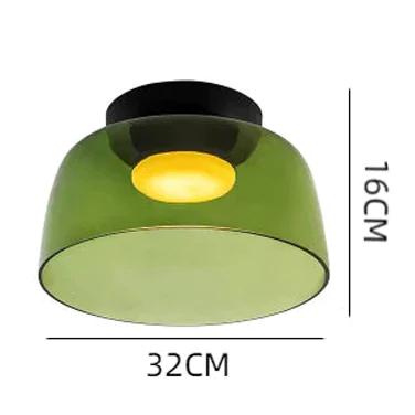 Schemat wymiarowy 1-warstwowej lampy sufitowej Morandi Bowl Design o średnicy 32 cm i wysokości 16 cm