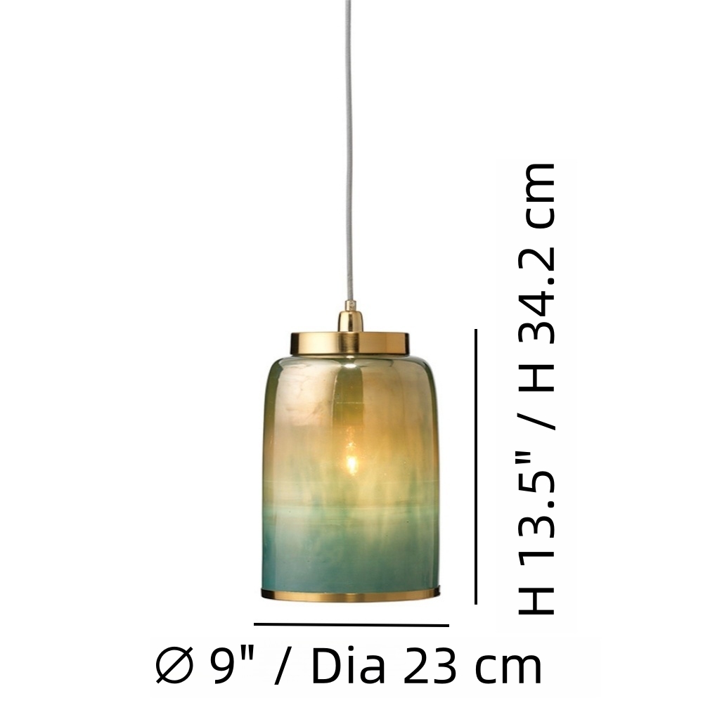 Grafika wymiarowa lampy wiszącej Helvo