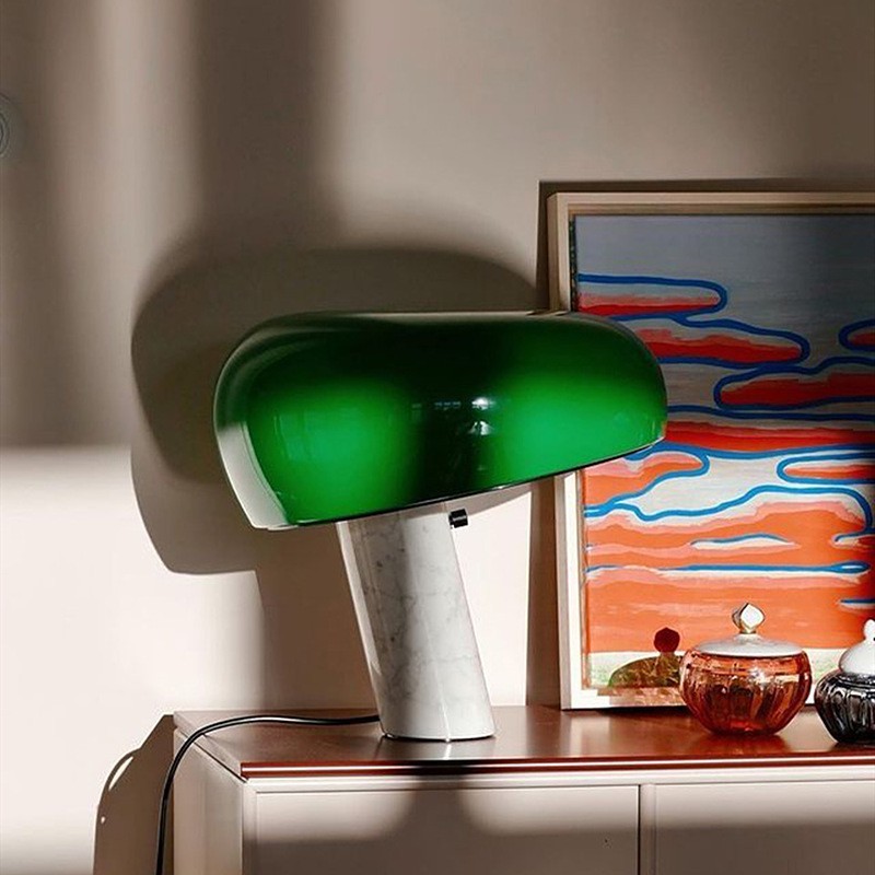 Modern Scandinavian Curved Marble Table Lamp