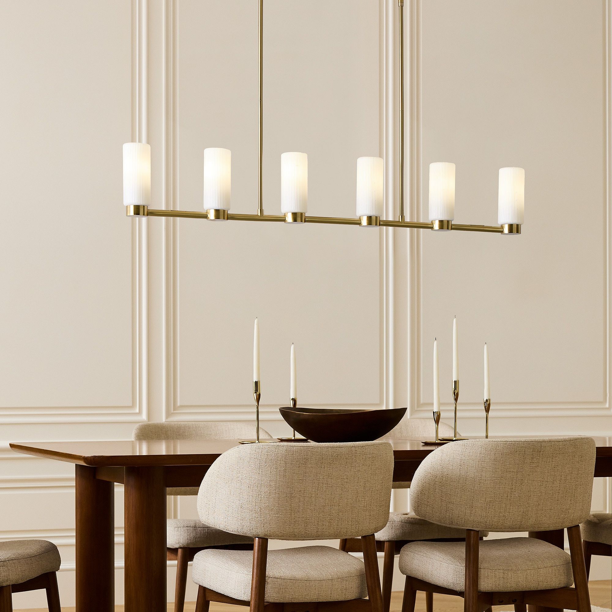 Rivora Fluted Glass Chandelier – Elegant Ribbed Lasting Design T094
