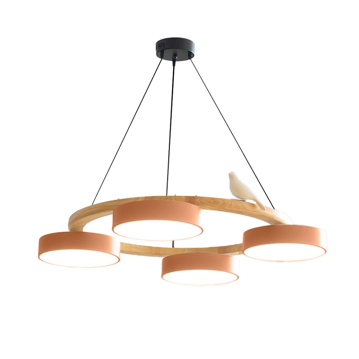 Nordic Wooden Bird Creative Round Chandelier S187
