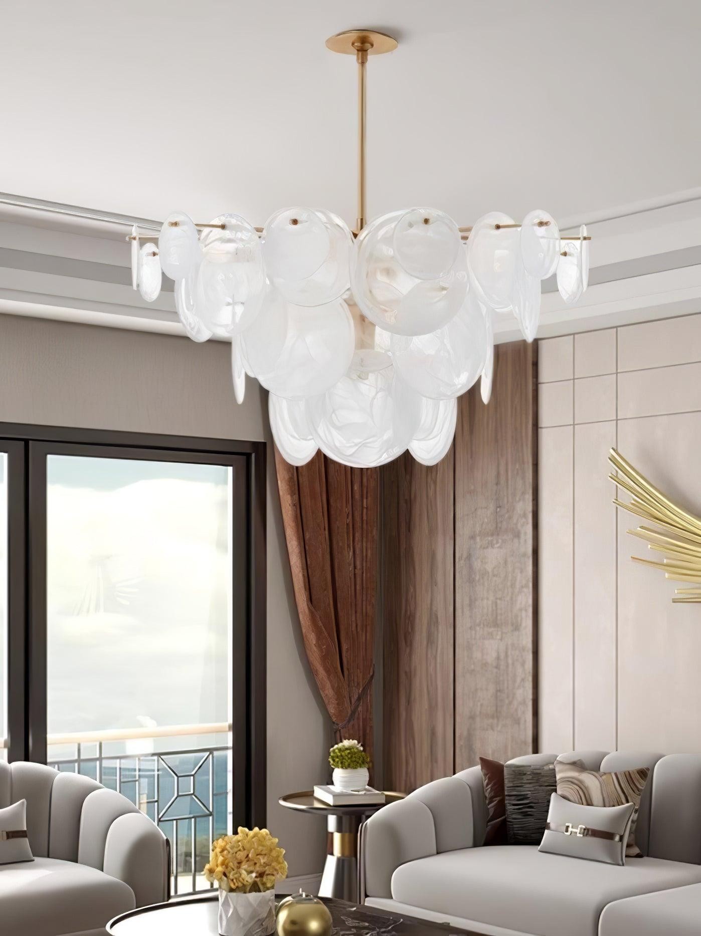 Brass Discs Cascading Chandelier M573