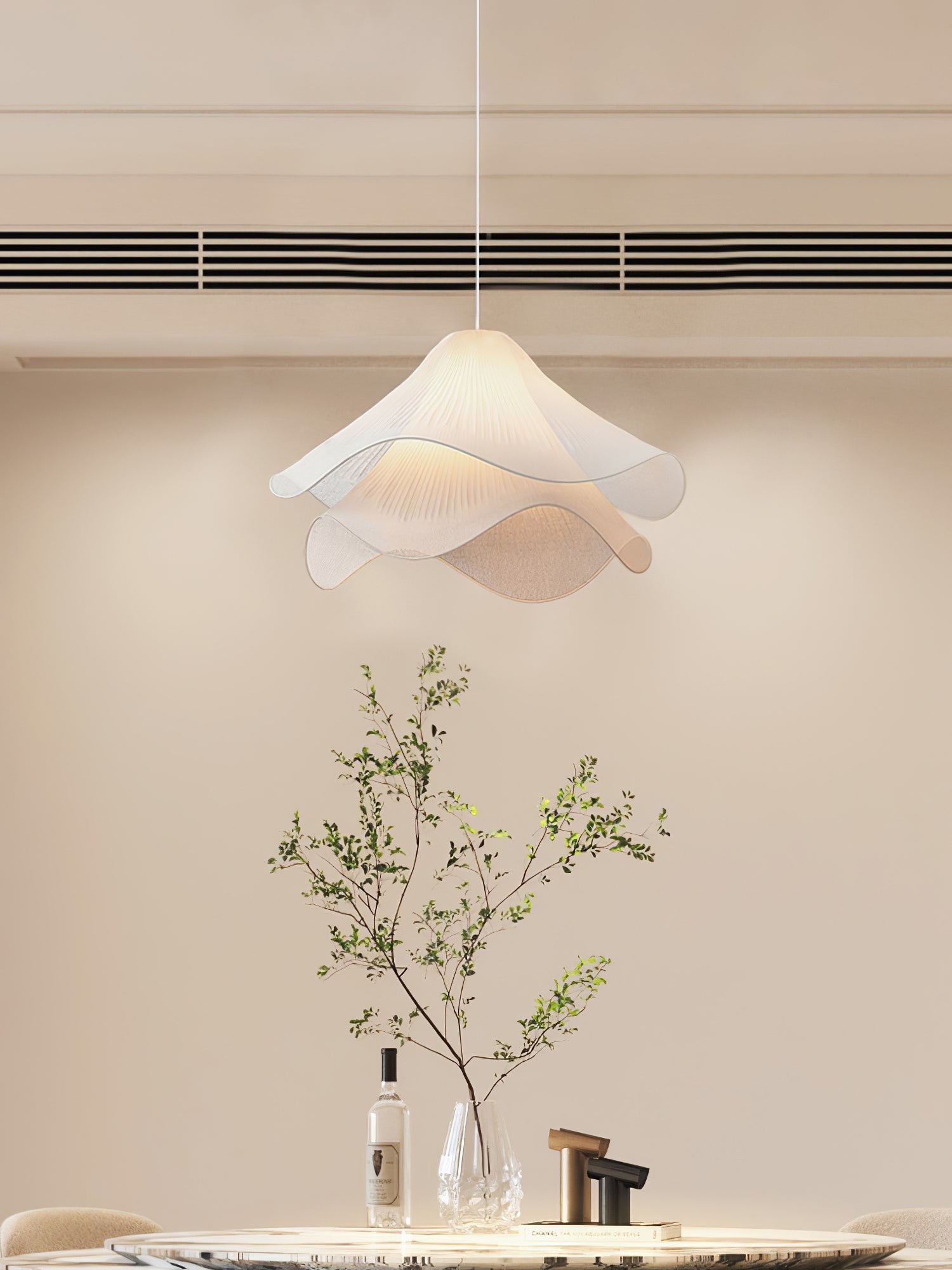 Ethereal Elegant Floral Pendant Light - Adjustable Modern Ceiling Fixture for Living Rooms T087