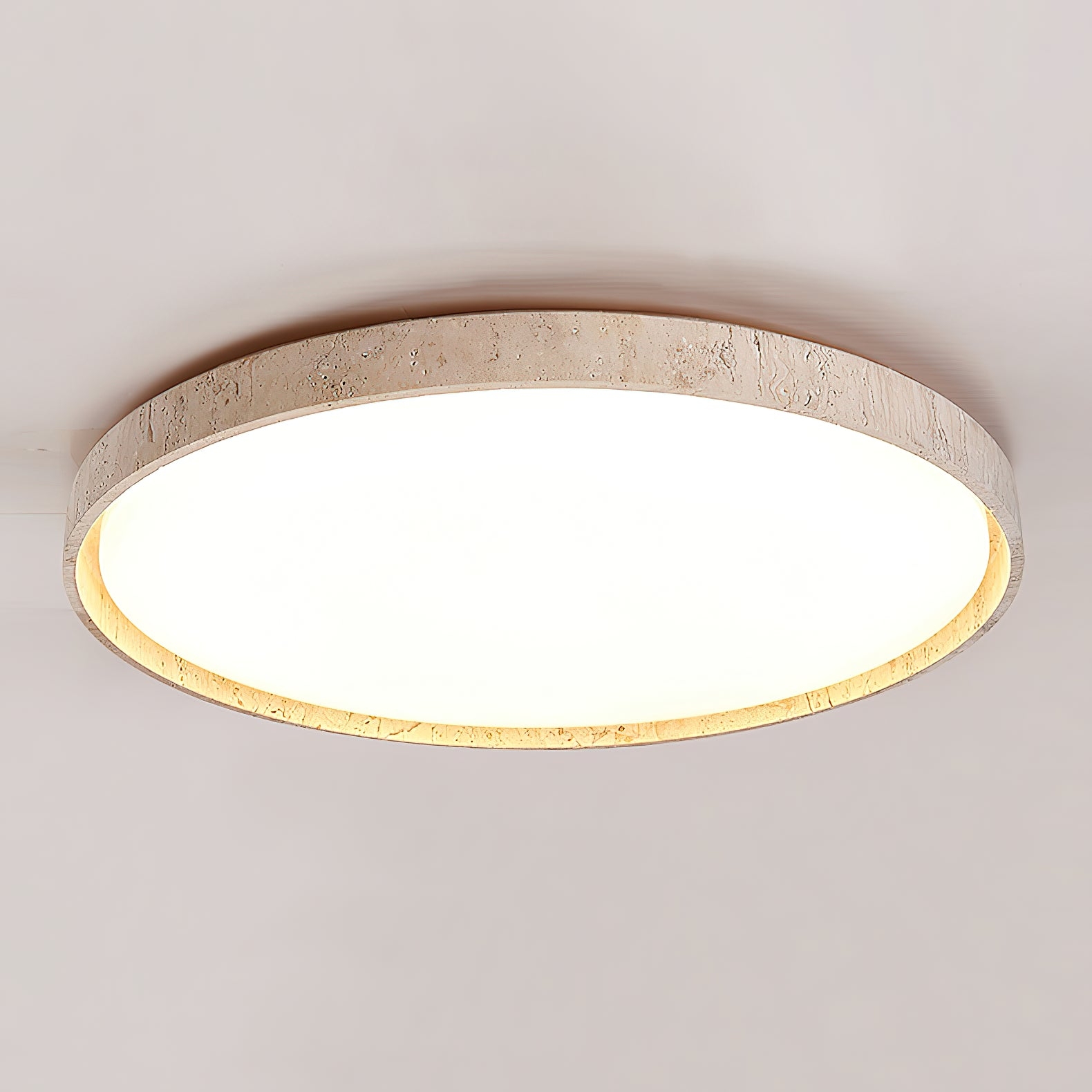 Ultra-thin Round Travertine Ceiling Lamp D690