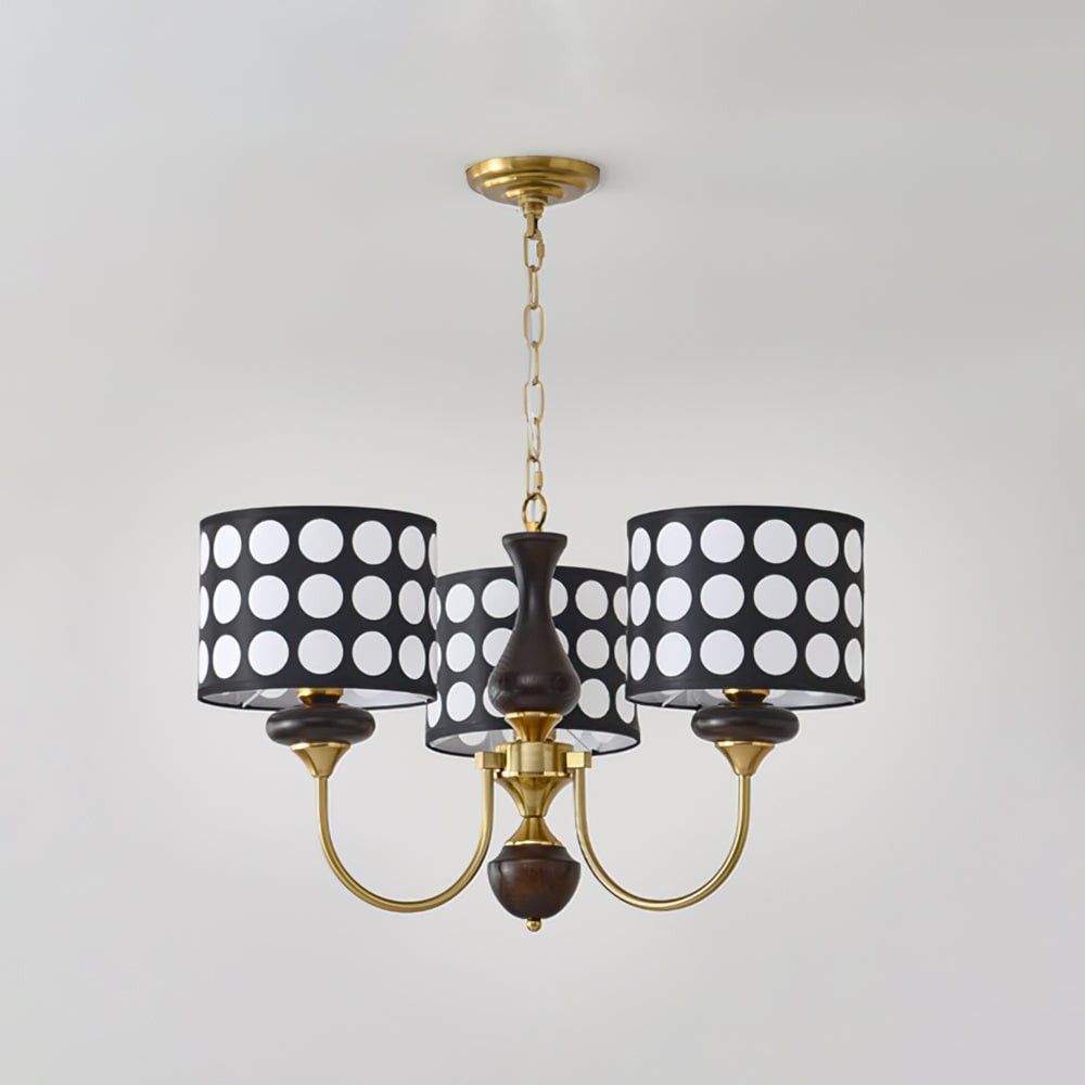 Geometry Black Polka Dots Fabric Chandelier S364