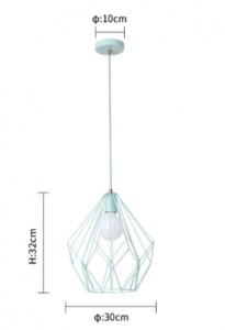 Schemat wymiarowy lampy wiszącej Macaron Cage