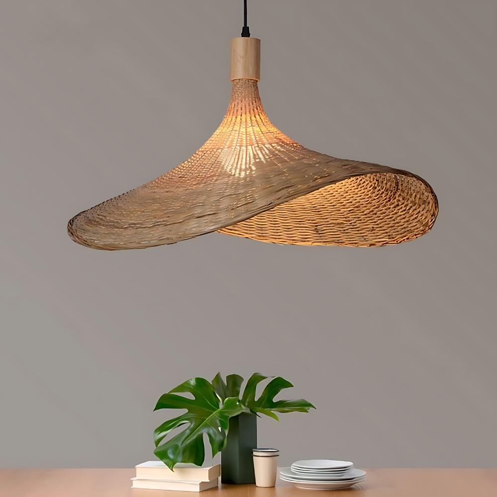 Rustic Raphia Charm Rattan Light D834