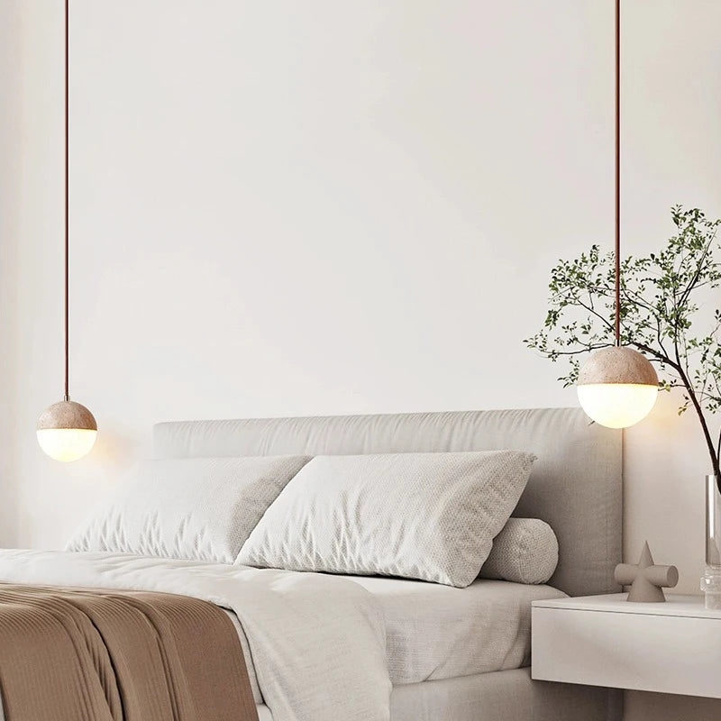 Travertine Ball Pendant Light D916